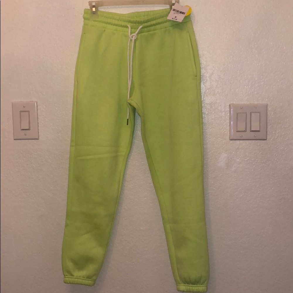 Lime green sweat pants